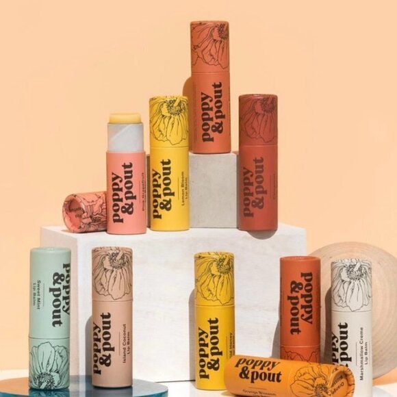POMEGRANATE PEACH POPPY & POUT LIP BALM - Picture 2 of 7